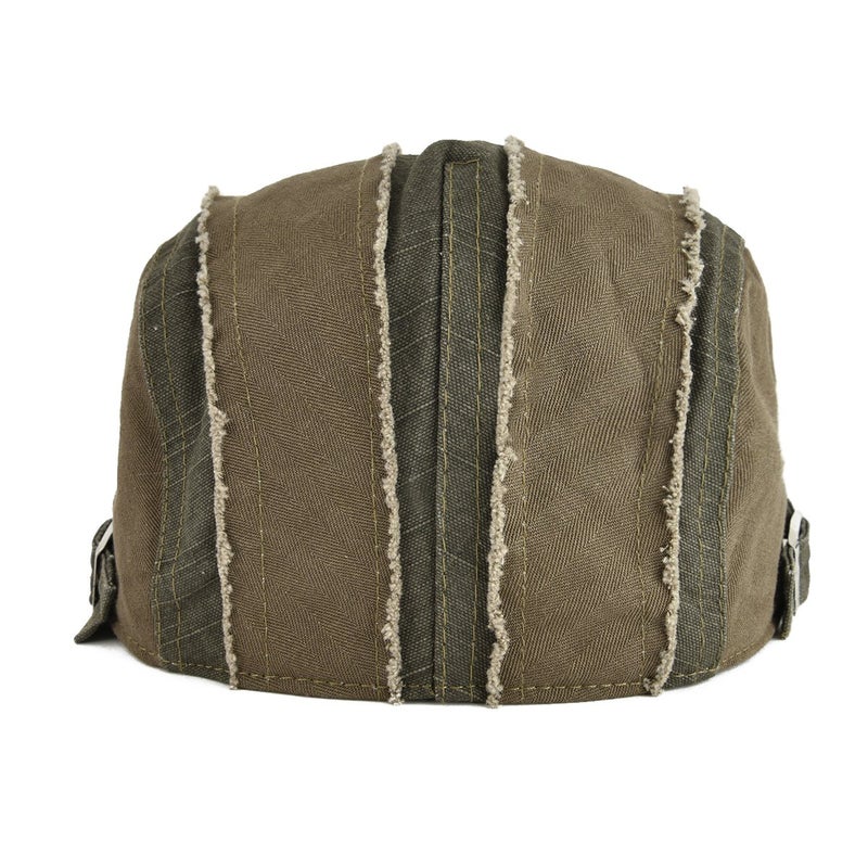 VOBOOM 100% Cotton Distressed Ivy Newsboy Caps Cabbie Gatsby Hat (Army Green) - Image 4